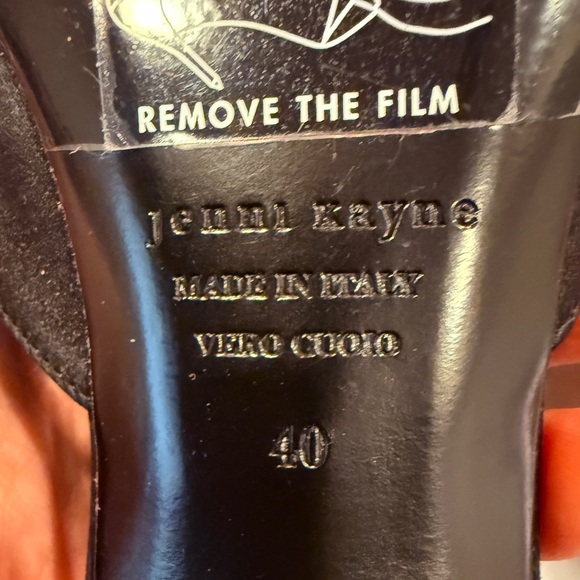 Jenni Kayne Black Satin Slingback Kitten Heels Sz 40 - Picture 10 of 11